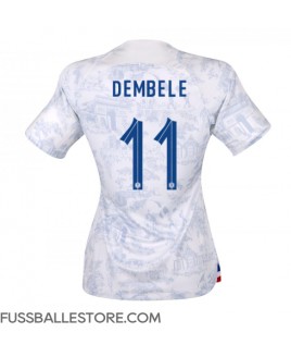 Günstige Frankreich Ousmane Dembele #11 Auswärtstrikot Damen WM 2022 Kurzarm